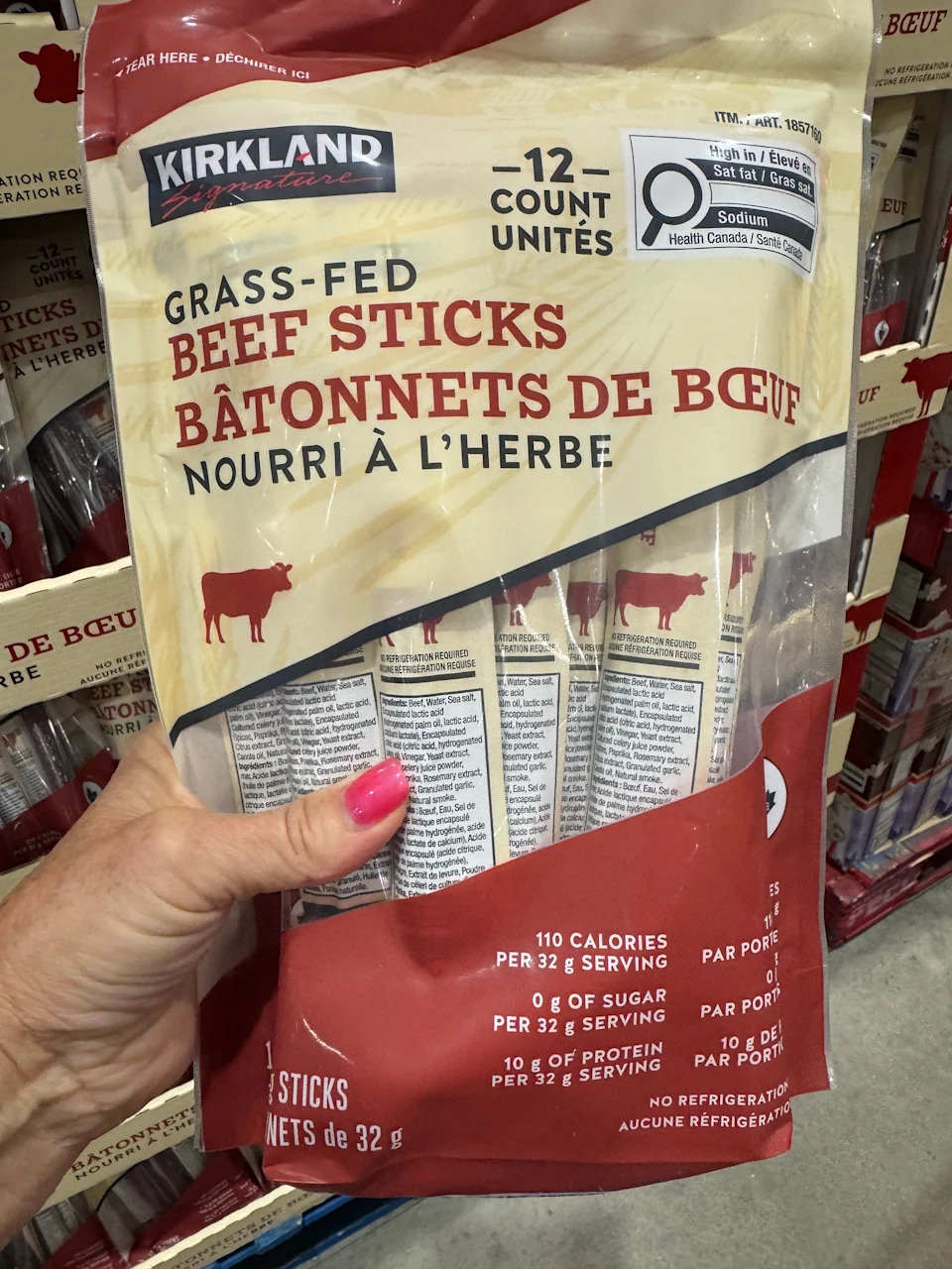 Kirkland Signature grass-fed beef sticks