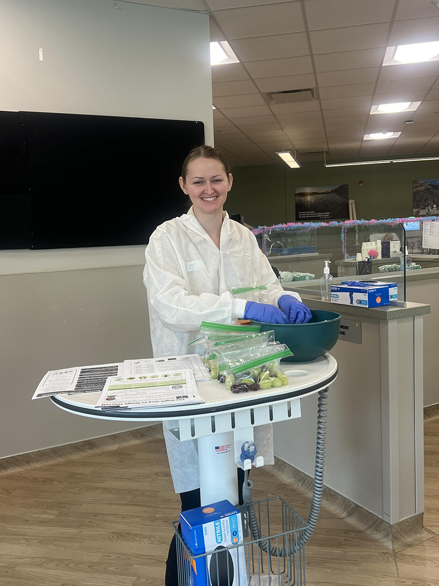 Jillian Finney organized a taste table and observed a surgery, among other experiences during her clinical rotations. Northwest's dietetics internship requires students to facilitate rotations throughout the community, tying coursework to profession-based experiences. (Submitted photo)
