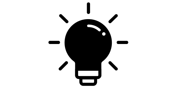 Light bulb symbol representing ideas or innovation.