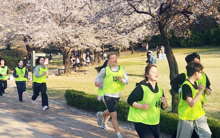 Sejong University students run at Seoul Children's Grand Park in Gwangjin District, Seoul. Courtesy of Sejong University