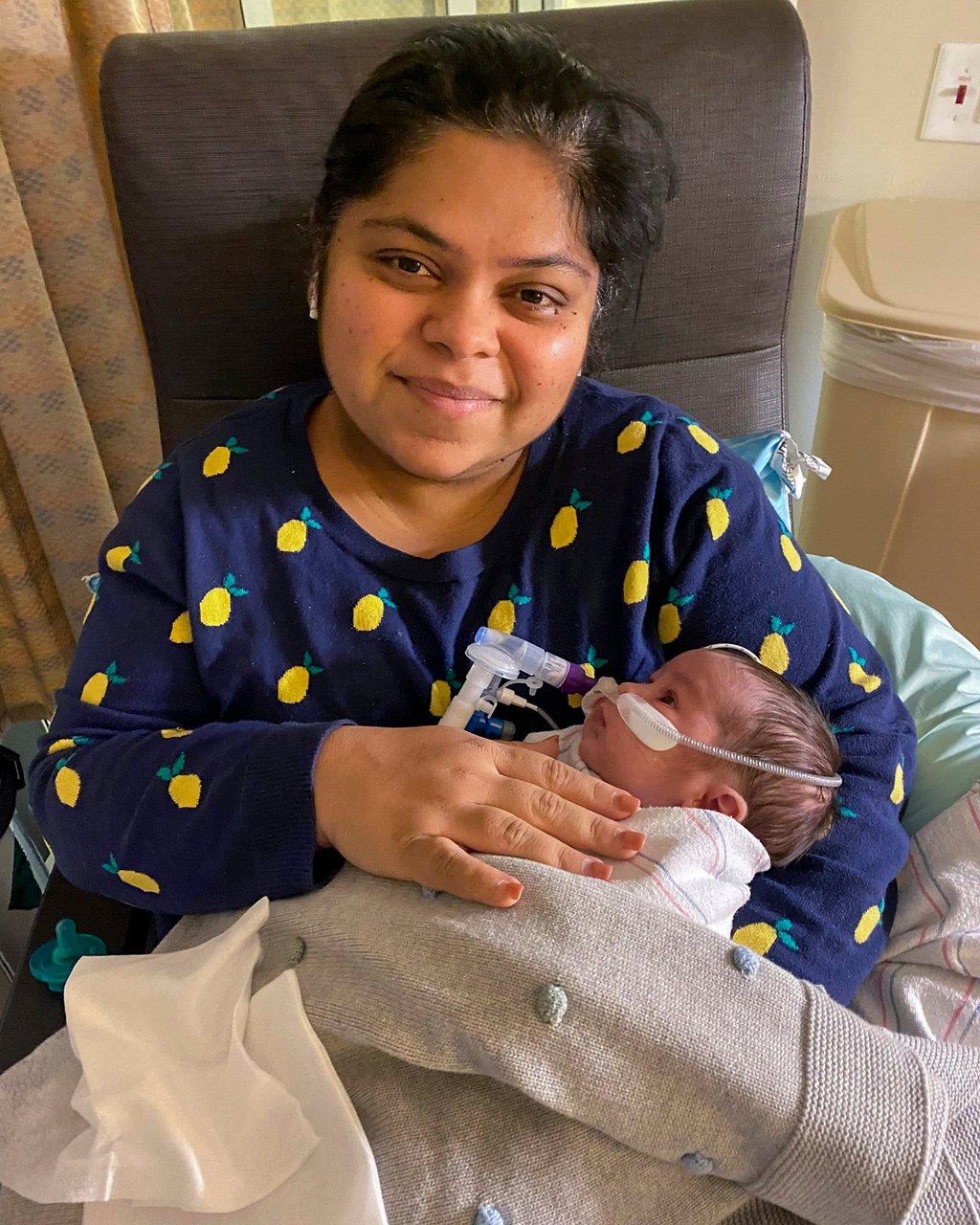 Keya Wingfield with her newborn, Daksh, who died in 2021. She named her snack food distribution company after him, keeping his memory alive. Photo: Instagram/keyaandco