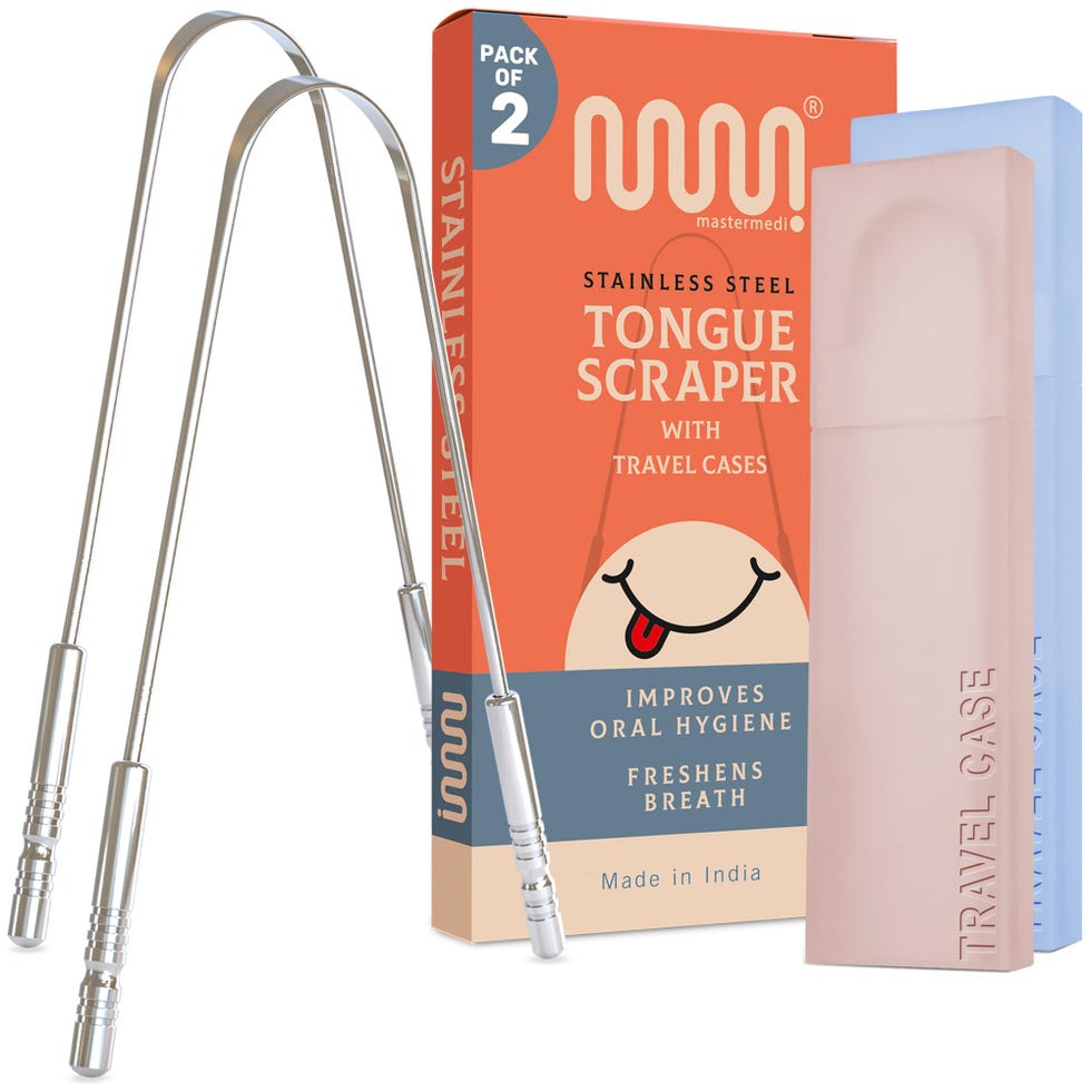 Stainless Steal Tongue Scraper for Adults with Travel Cases (2 Pack)