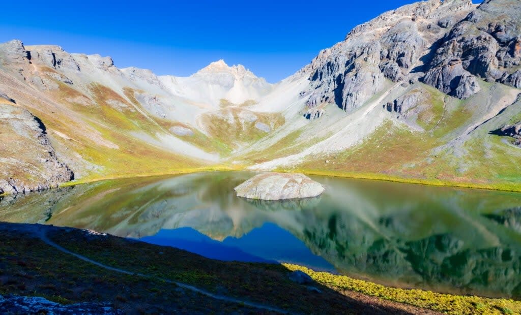 island lake in colorado's san juan mountains