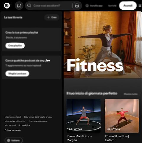 Peloton fitness on Spotify