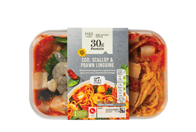 highprotein meal pack featuring seafood pasta