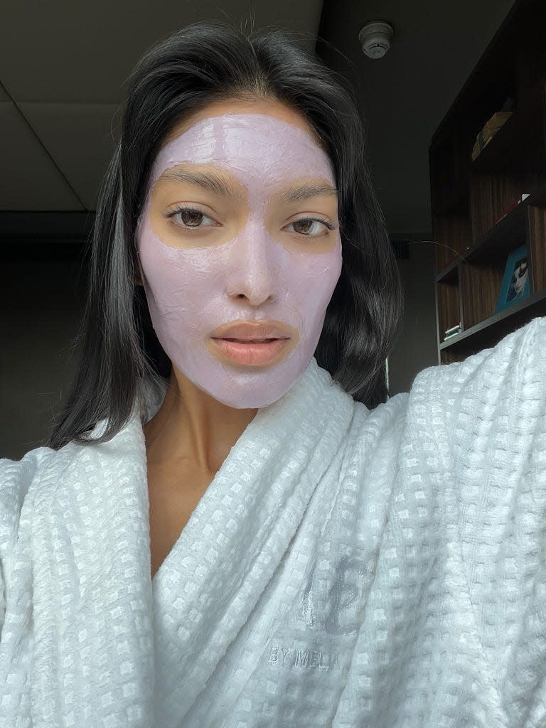 pritika swarup wearing prakti face mask