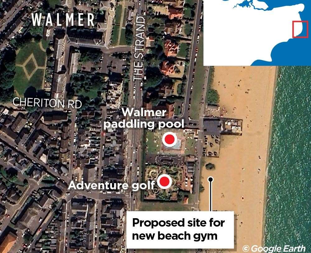 The proposed site for the new gym on Walmer seafront
