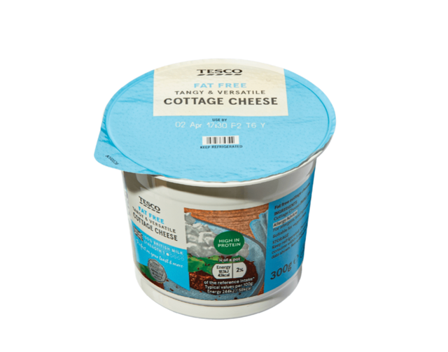 container of fatfree cottage cheese with product information