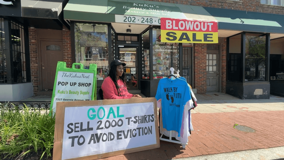 A Black-owned beauty supply store on Georgia Ave is facing eviction. The owner is fighting to stay alive. (Jade Lawson/7News){ }