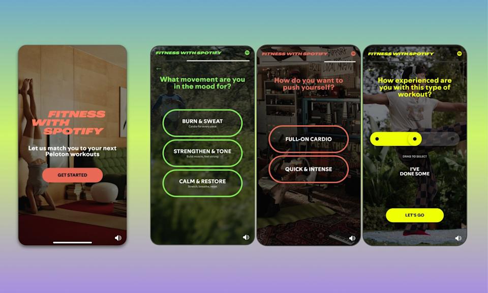 Spotify Fitness screenshots in action.