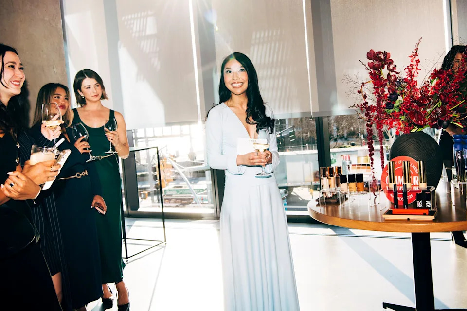 Ariana Yaptangco delivering a toast.