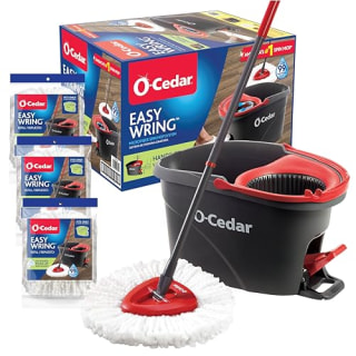 O-Cedar Easywring Microfiber Spin Mop & Bucket System with 3 Extra Refills