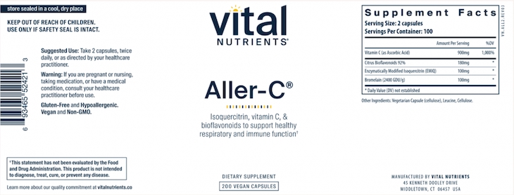 Aller-C Dietary Supplements Recalled For Egg, Hazelnut, and Soy