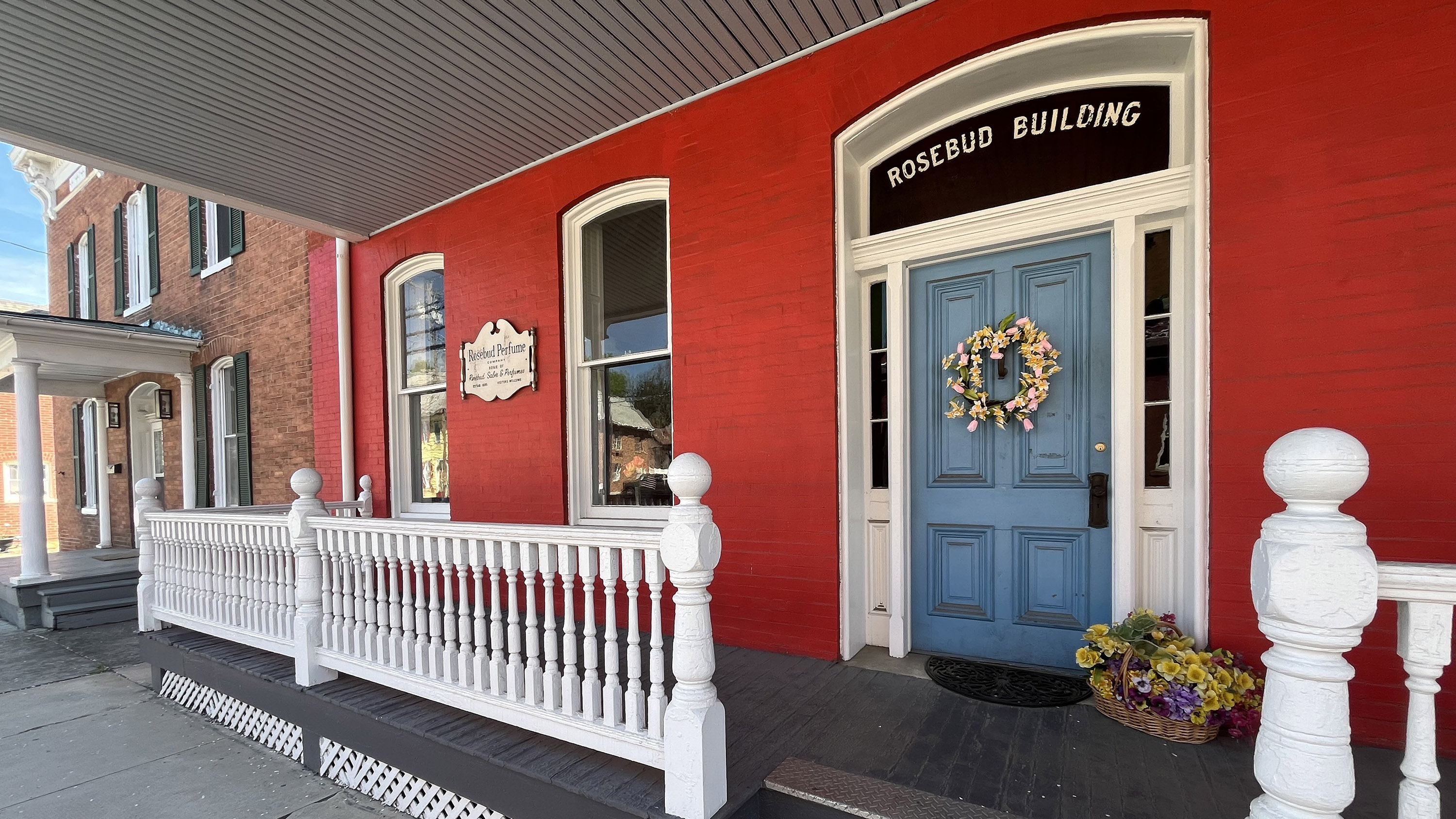 The historic Rosebud Perfume Co. building on Main Street in...