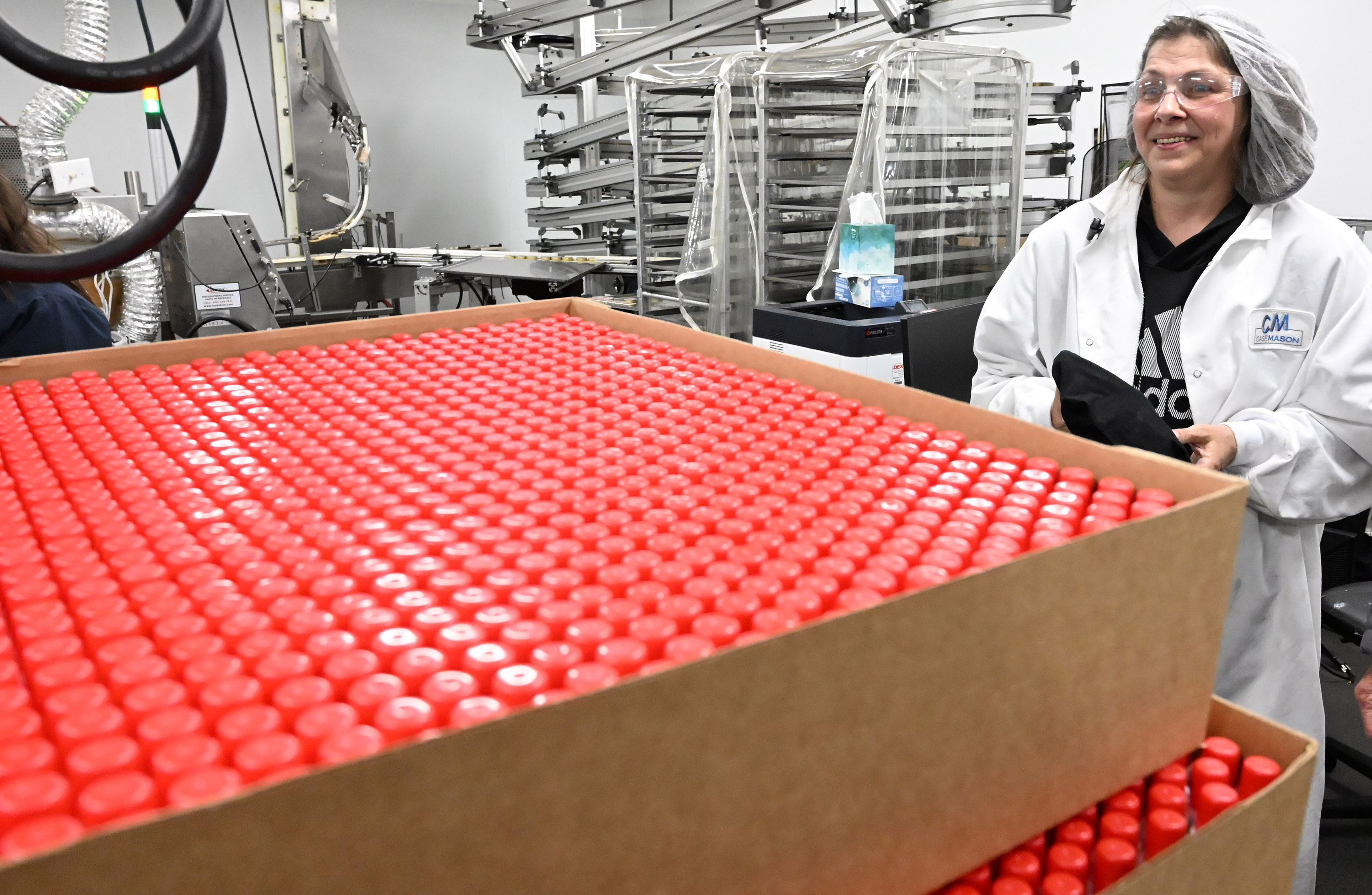 Line lead Dawn Mangan discusses the packaging process for tubes...