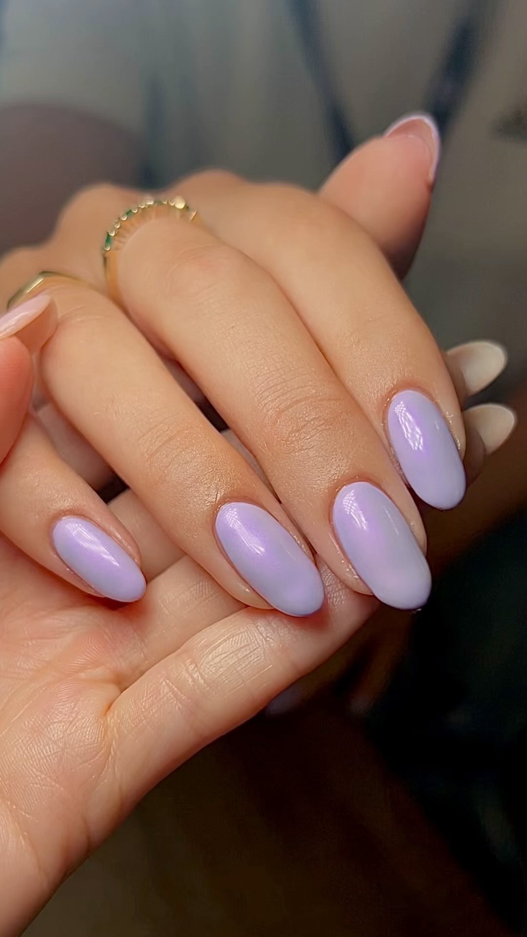 purple chrome nails