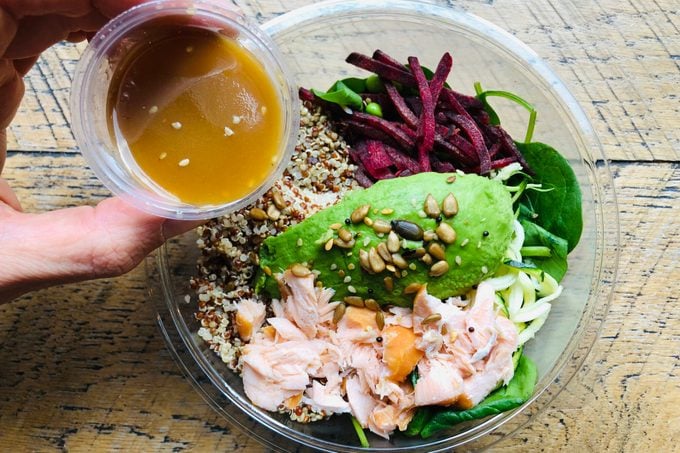 Dressing A Salmon, Avocado And Quinoa Salad