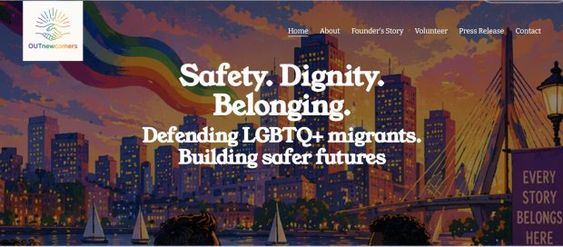 Screengrab of the home page for the organization, Outnewcomers. (Herald screengrab)