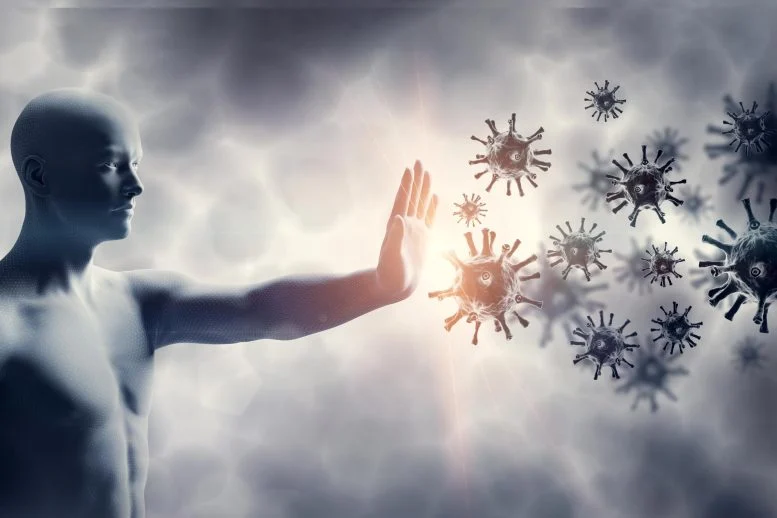 Immune System Defense Man Stopping Coronavirus