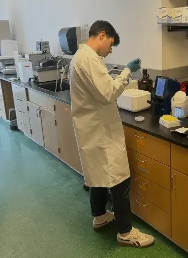 Student working in a lab