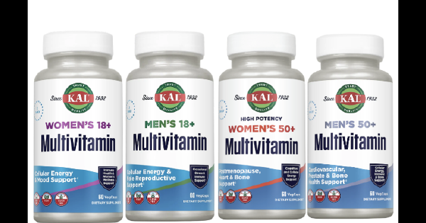 KAL Vitamins Expands Multivitamin Line with Age-Specific Formulas for Men and Women at 18+ and 50+
