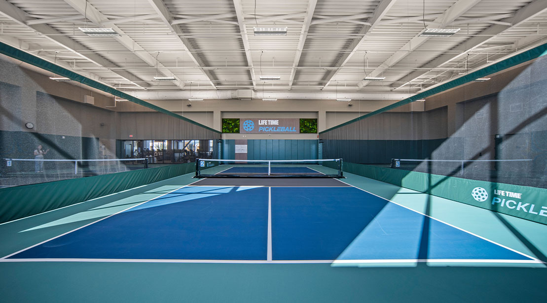 Life Time Gym's pickle ball facility