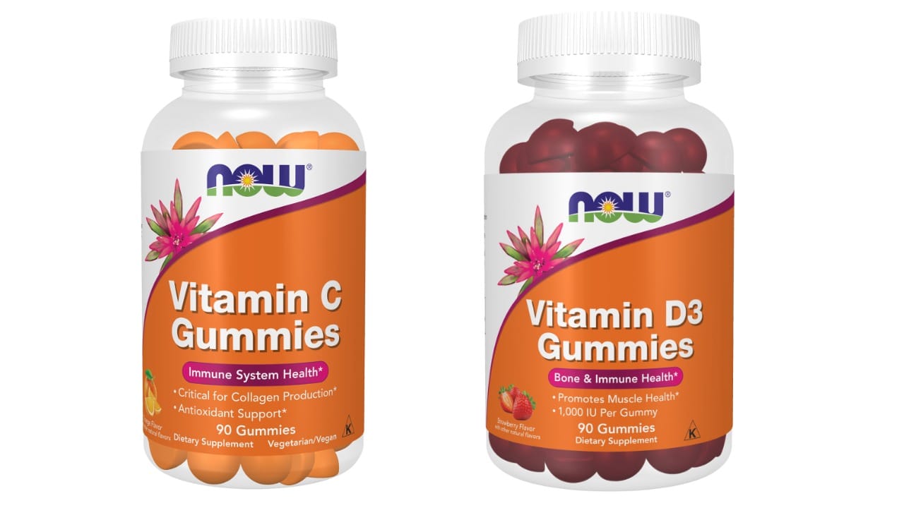 Now Foods vitamin C and D3 gummies dietary supplements