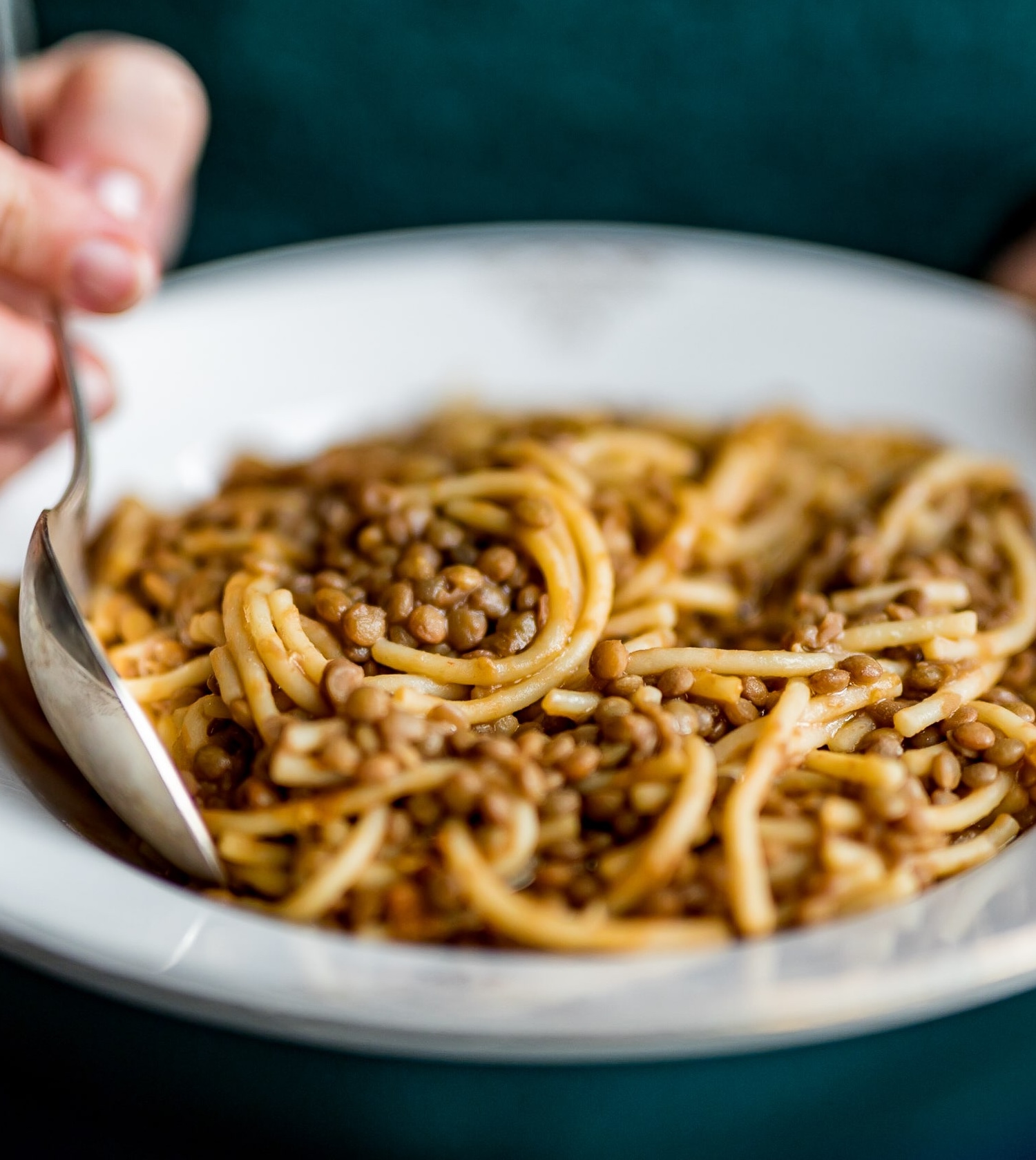 Make pasta and lentils