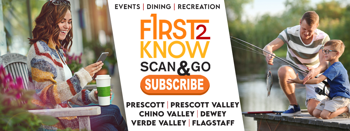 F2K banner with a lady enjoying her latte and a father and son fishing