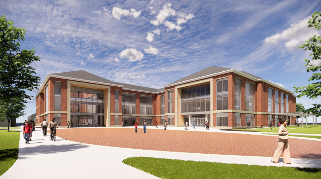 (PHOTO: A rendering of the Slattery Center at Elon University, due to open in the fall of 2026. Contributed.)