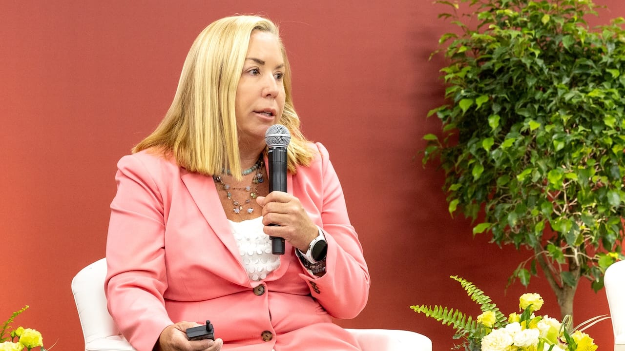 Theodora McCormick on stage at SupplySide Connect