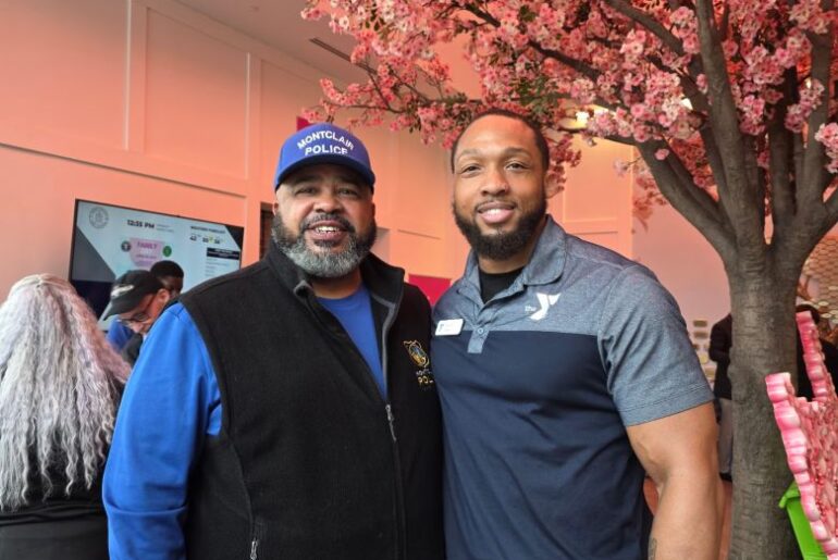 Tyrone Williams (left), YMCA of Montclair Board Member and Monte James, YMCA Veterans Wellness Initiative Coordinator at the Veterans Resource Event on March 23 in Newark, NJ.