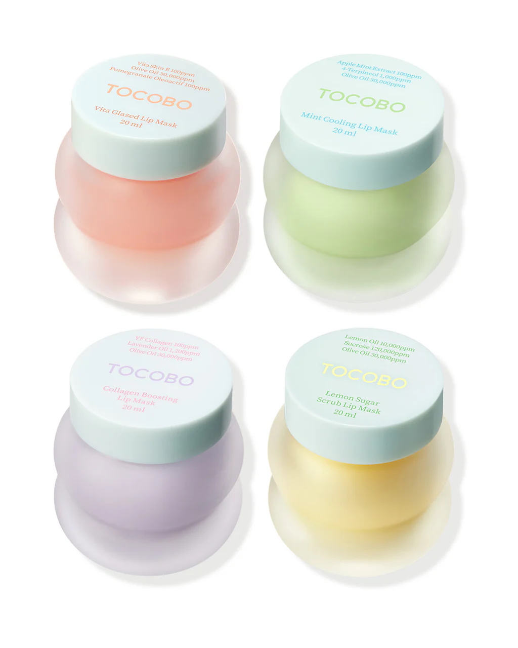 Four Tocobo lip masks