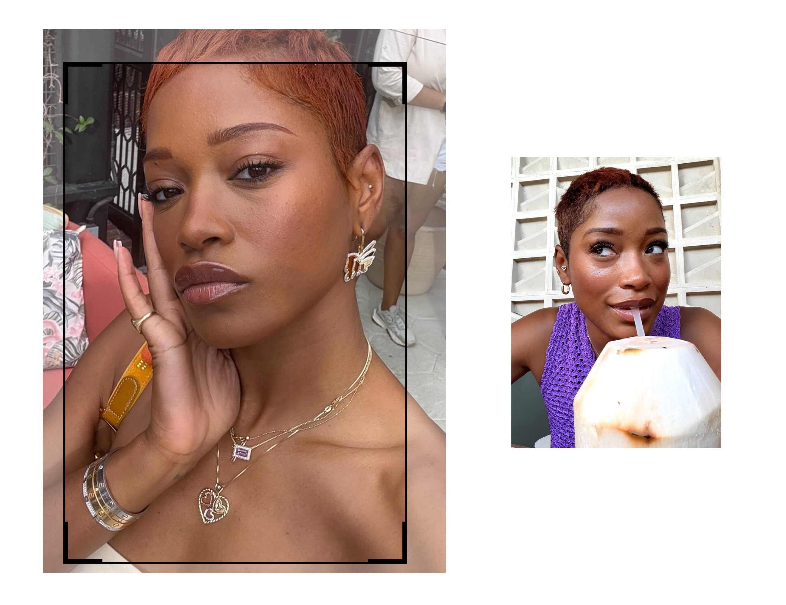 Collage of Keke Palmer selfies.
