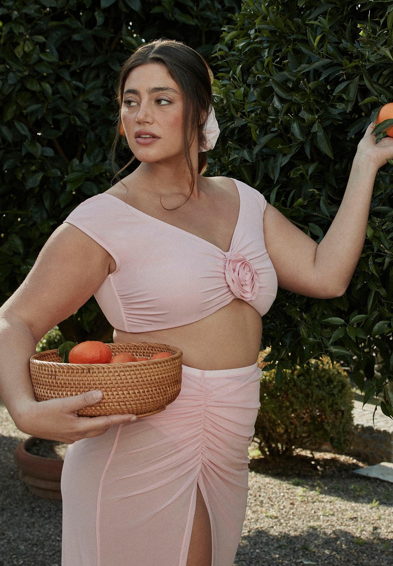 Off the Shoulder Rosette Top