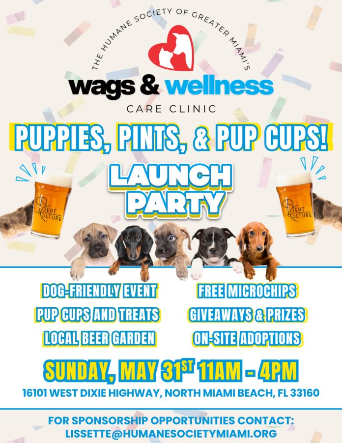 Puppies and Pints Take Center Stage at Humane Society of Greater Miami’s Wags & Wellness Care Clinic Launch Celebration