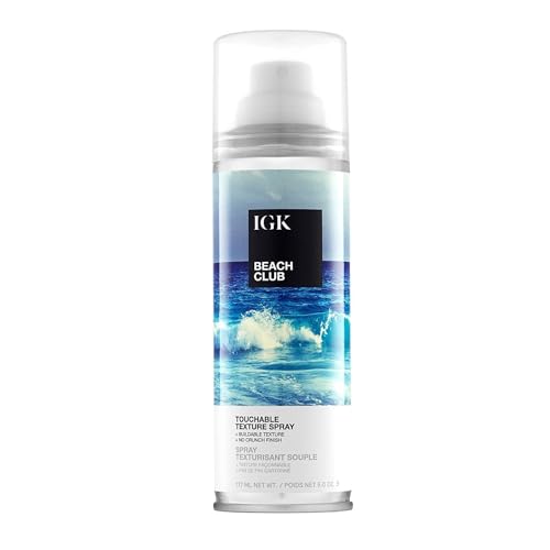 Igk Beach Club Volumizing Texture Spray | Beach Wave Spray for Instant Volume & Tousled Texture | Non-Drying Fullness With Flexible Hold | 5oz