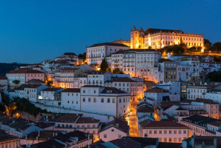 Beautiful lisbon cityscape at dusk, portugal's wellness tourism hub.