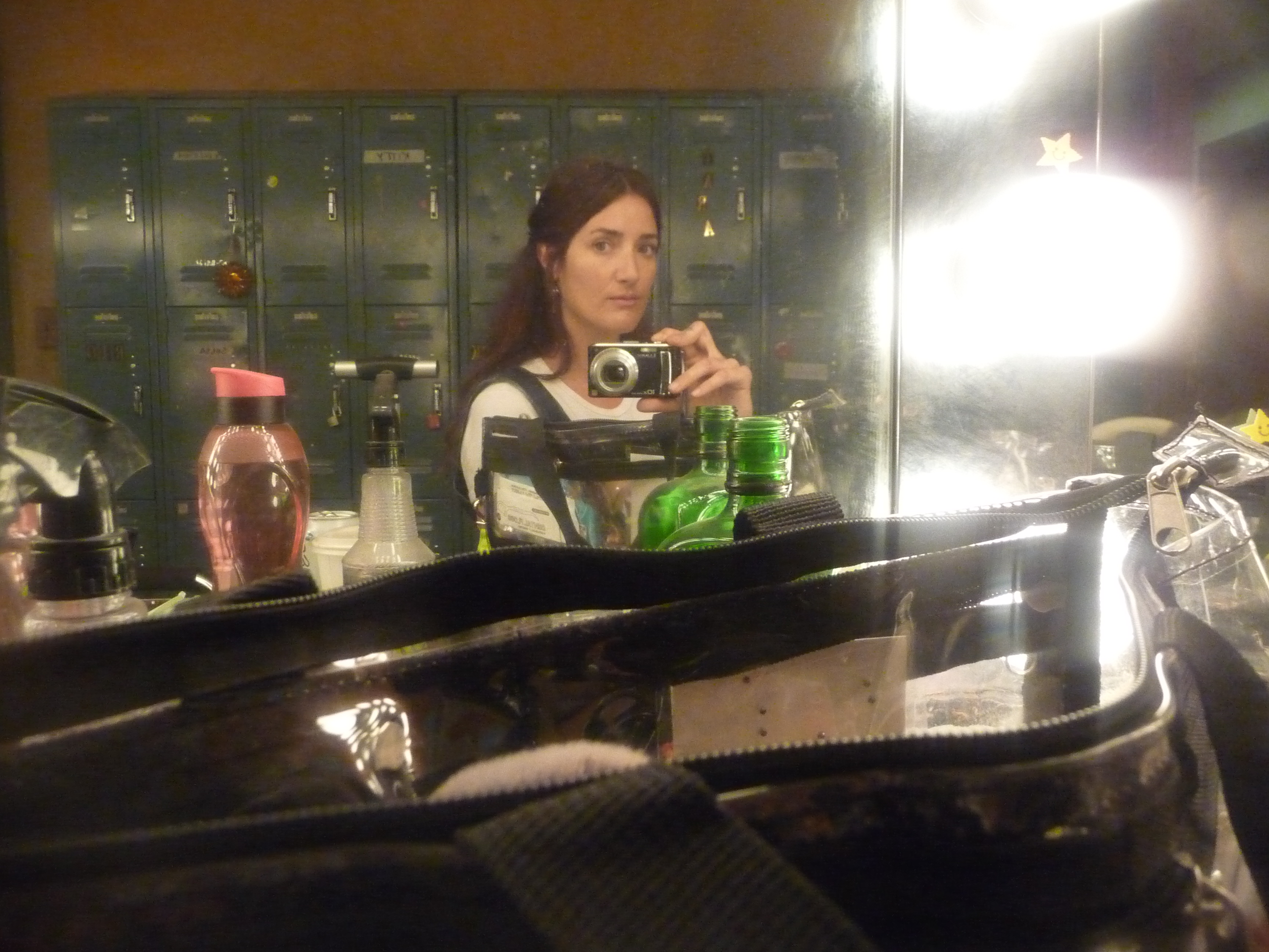 A mirror selfie of Donni Davy on the set of Euphoria season 3.