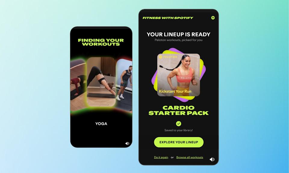 Spotify Fitness screenshots.