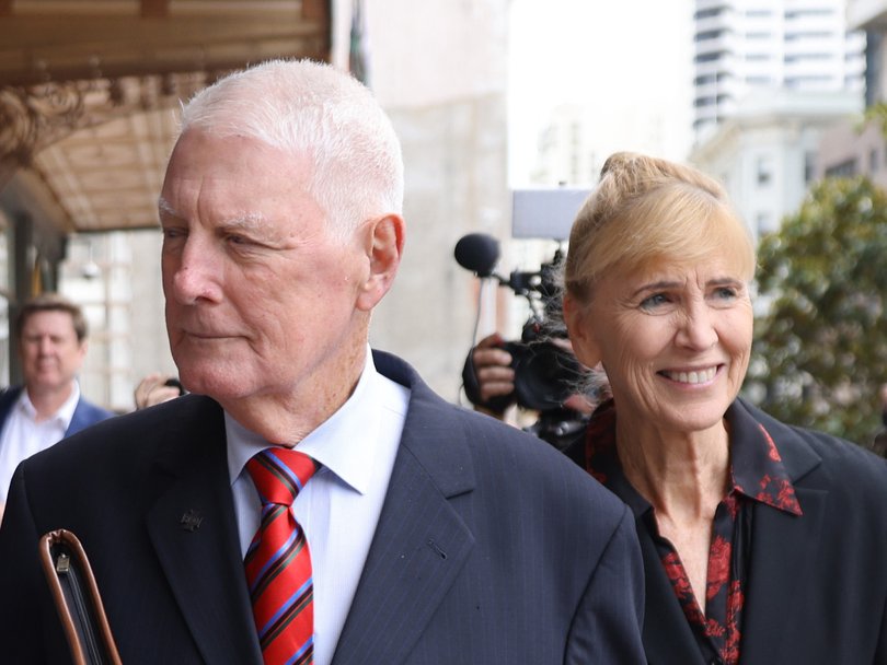 Ben Roberts-Smith’s parents Len and Sue pictured as they leave Downing Centre Courts.