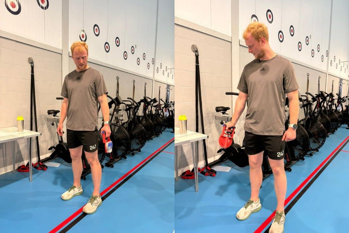 Still sweaty from the multistage fitness test minutes before, my next job was to tackle the grip dynamometer (Harry Bullmore/The Independent)