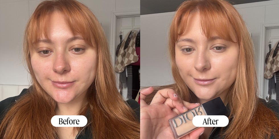 Comparison of makeup before and after application. Comparison of makeup before and after application.