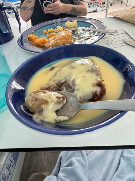 Claire Hill was impressed by her hospital food