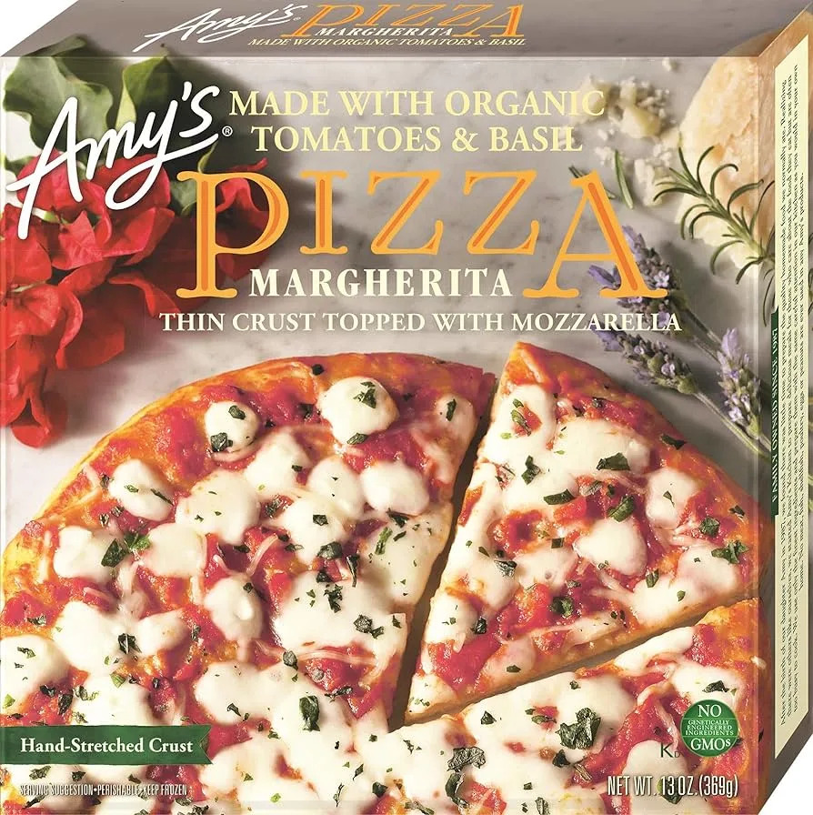 Frozen Margherita pizza packaging
