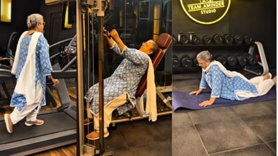 Amrit Kaur, who, at the age of 75 years, started her strength training under the guidance of her son, Aminder Singh, who is a fitness trainer. (getfitwithdadi/Instagram)