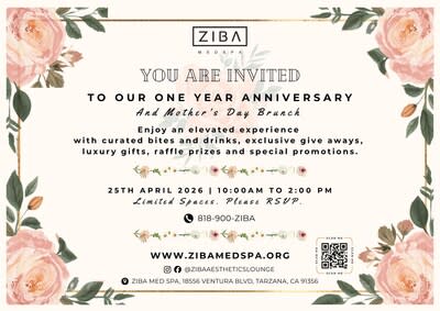 Ziba Med Spa First Year Anniversary Invitation
