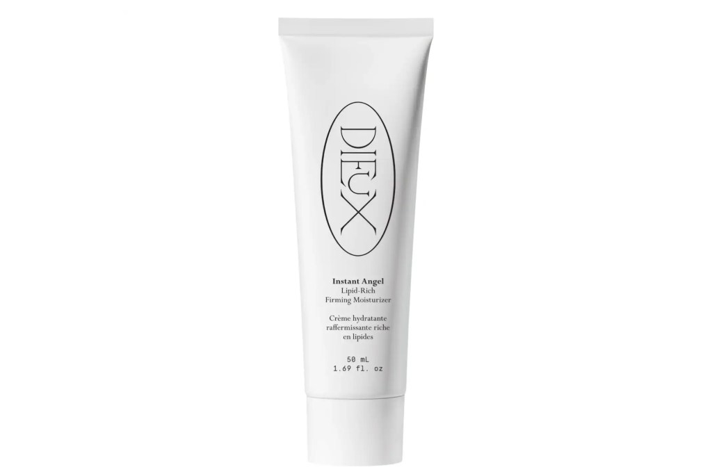 Dieux Instant Angel Lipid-Rich Firming Moisturizer in a white tube.