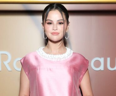 Selena Gomez Wears a Pink Prada Minidress to Celebrate a Rare Beauty Launch