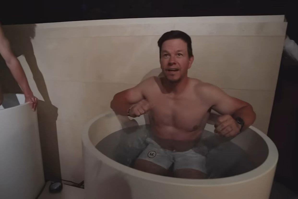 Mark Wahlberg in an ice bathCredit: Mark Wahlberg/Youtube